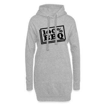 100_bbq_2_f1 - Sweat-shirt à capuche long Femme - gris chiné - Devant