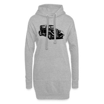 Oldtimer - Hoodie-Kleid - Grau meliert - Vorne