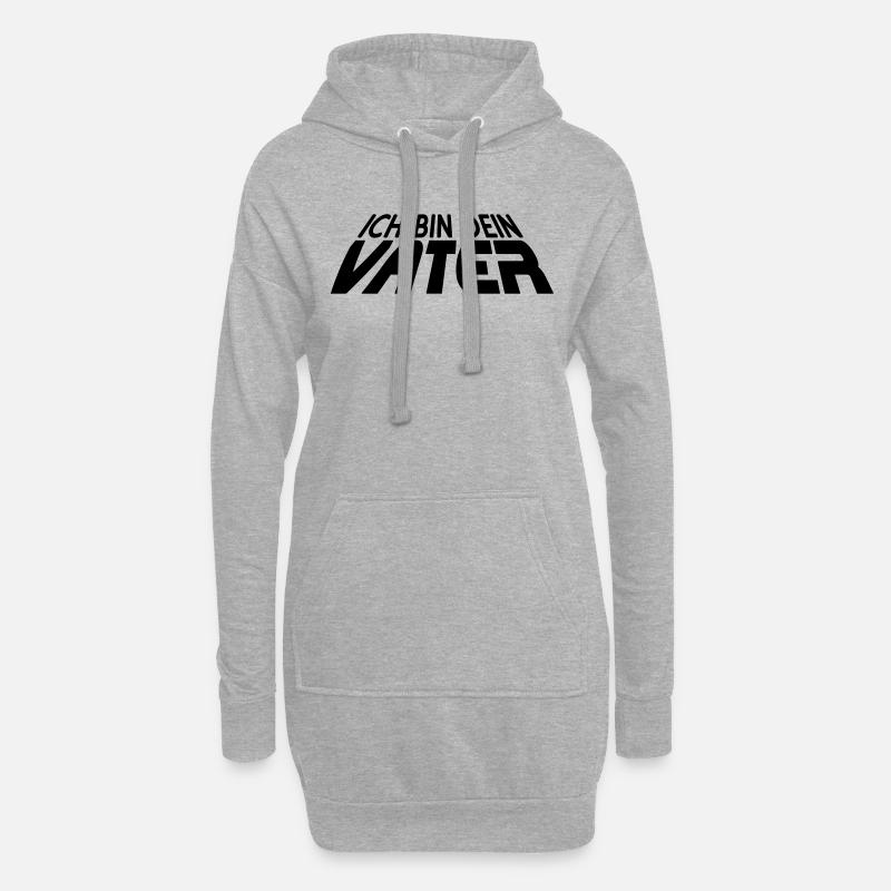 Ich bin dein VATER 3D (1c) - Hoodie-Kleid - Grau meliert
