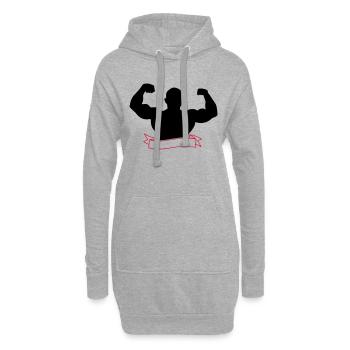 Bodybuilder - Sweat-shirt à capuche long Femme - gris chiné - Devant