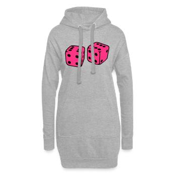 Würfel - Hoodie-Kleid - Grau meliert - Vorne