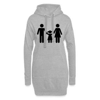 Famille - Sweat-shirt à capuche long Femme - gris chiné - Devant