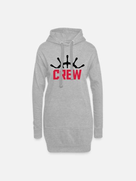 Crew Steuerrad Design - Hoodie-Kleid - Grau meliert