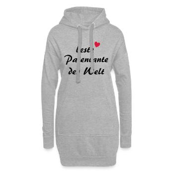 beste Patentante der Welt mit Herz - Hoodie-Kleid - Grau meliert - Vorne