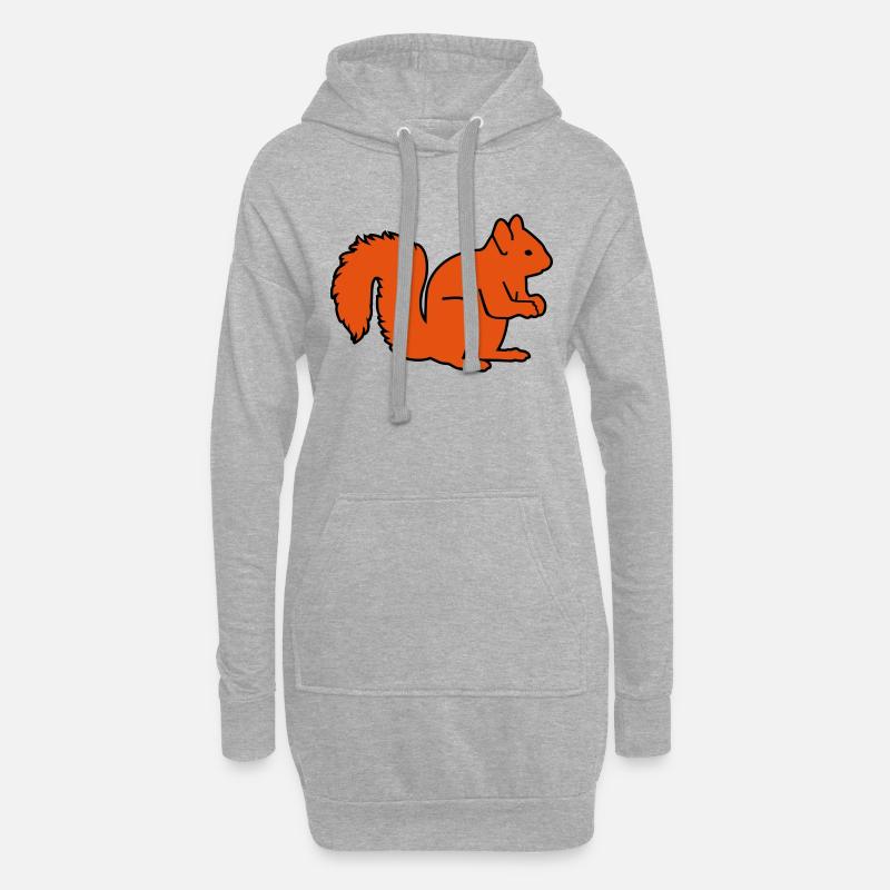 Eichhörnchen - Hoodie-Kleid - Grau meliert