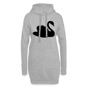 Cygne - Sweat-shirt à capuche long Femme - gris chiné - Devant