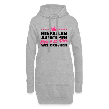 Krone richten weitergehen - Hoodie-Kleid - Grau meliert - Vorne