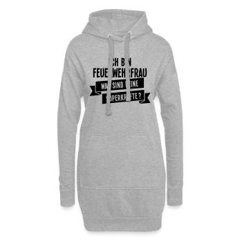 Ich bin Feuerwehrfrau - Hoodie-Kleid - Grau meliert - Vorne