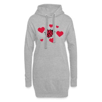 Petite coccinelle doux mignon - Sweat-shirt à capuche long Femme - gris chiné - Devant