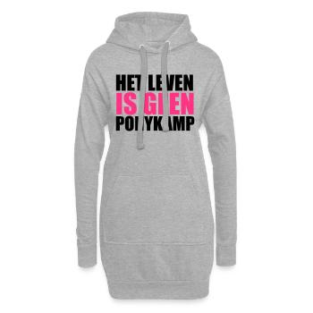 Het Leven is geen Ponykamp - Sweat-shirt à capuche long Femme - gris chiné - Devant