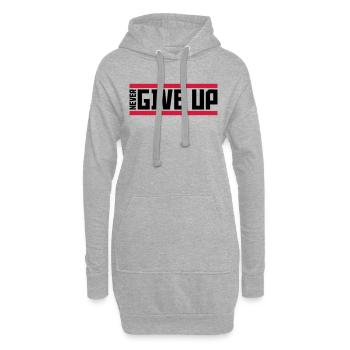 ne jamais abandonner les barres rouges cool ne jamais abandonner lo - Sweat-shirt à capuche long Femme - gris chiné - Devant