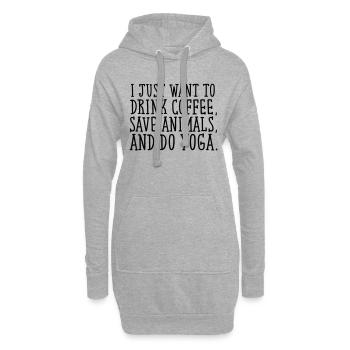 I Just Want To Drink Coffee... - Sweat-shirt à capuche long Femme - gris chiné - Devant