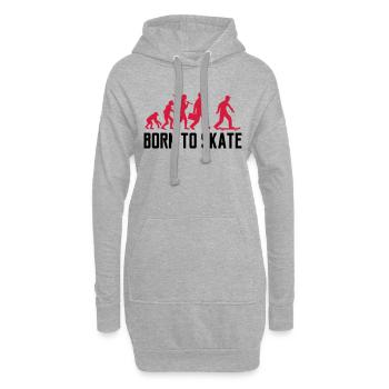 text born to skate evolution brett skater skateboa - Hoodie-Kleid - Grau meliert - Vorne