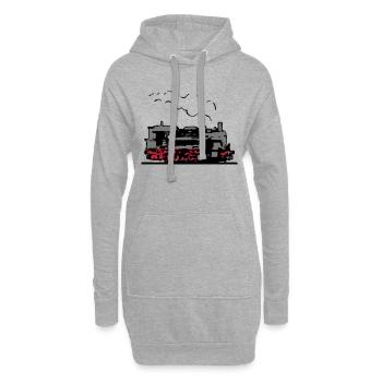 dampflok lokomotive alt romantik - Hoodie-Kleid - Grau meliert - Vorne