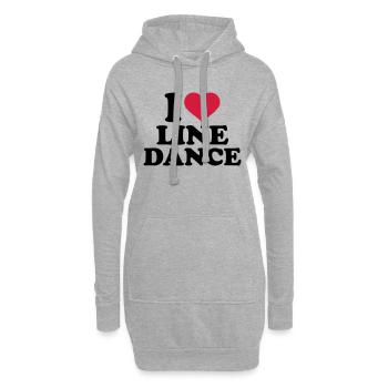 I love Line dance - Sweat-shirt à capuche long Femme - gris chiné - Devant