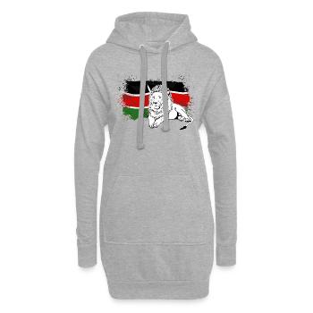 Lion - Kenya Flag - Löwe - Hoodie-Kleid - Grau meliert - Vorne