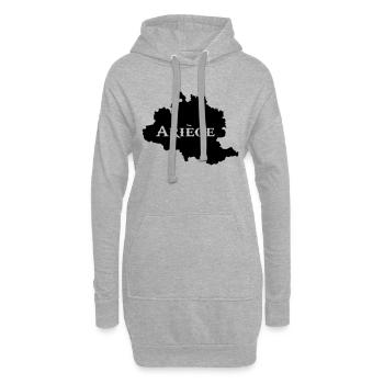 Ariège carte Ariégeoise - Sweat-shirt à capuche long Femme - gris chiné - Devant