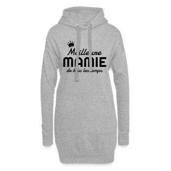 Mamie / Mamy / Grand Mère / Famille / Mémé - Sweat-shirt à capuche long Femme - gris chiné - Devant