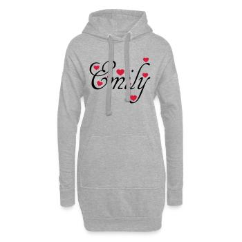 ♥ټI Love Emily-Vector Cute Confession Designټ♥ - Hoodie Dress - heather grey - Front