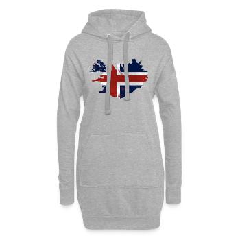 Iceland Flag Map - Hoodie-Kleid - Grau meliert - Vorne