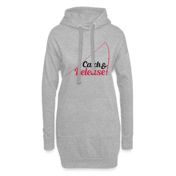 zurueck werfen freilassen catch and release angler - Hoodie-Kleid - Grau meliert - Vorne