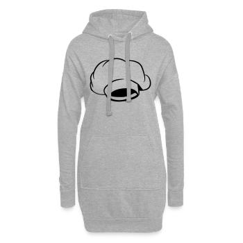 cuisinier chapeau de chef de cuisine - Sweat-shirt à capuche long Femme - gris chiné - Devant