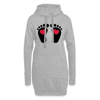 ❤ټCute Baby Footprints-Vector Footprintsټ❤ - Hoodie Dress - heather grey - Front