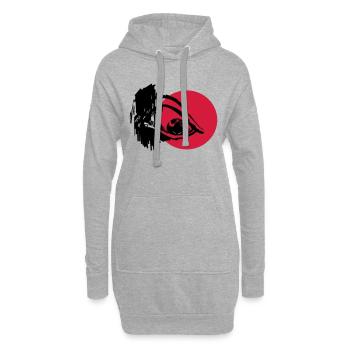 Evil Eye - Art Design - Hoodie-Kleid - Grau meliert - Vorne