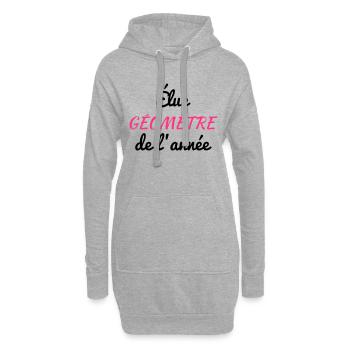 Vermesser / Vermesserin / Topographie / Tiefbau - Hoodie-Kleid - Grau meliert - Vorne