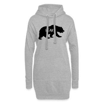 Bear - Hoodie Dress - heather grey - Front