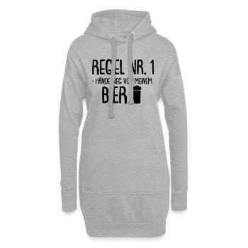 regel nr 1 hände weg von meinem bier - Hoodie-Kleid - Grau meliert - Vorne