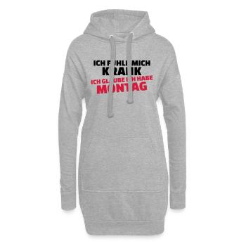 Montag - Hoodie-Kleid - Grau meliert - Vorne