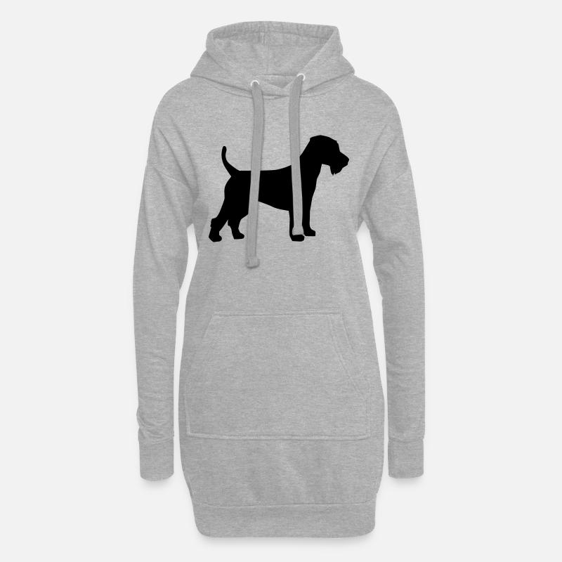 Welsh Terrier - Hoodie-Kleid - Grau meliert