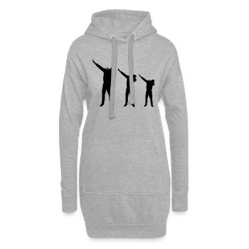 dabbing design - Hoodie-Kleid - Grau meliert - Vorne