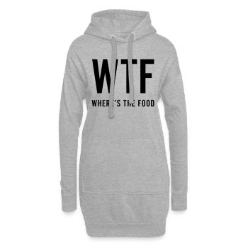 WTF - Where´s the food - Hoodie-Kleid - Grau meliert - Vorne