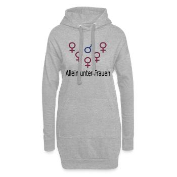 Allein unter Frauen - Hoodie-Kleid - Grau meliert - Vorne