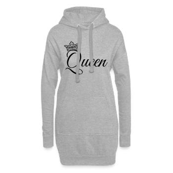 Queen, original frau geschenk - king queen paar - Hoodie-Kleid - Grau meliert - Vorne
