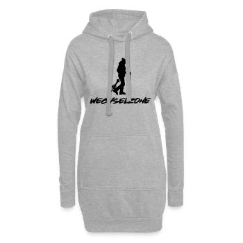Lustiges Skitouren Geschenk für den Gipfel - Hoodie-Kleid - Grau meliert - Vorne