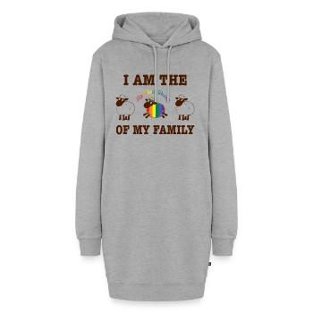 Rainbow sheep LGBT rengaine Droit Pride - Sweat-shirt à capuche long Femme - gris chiné - Devant