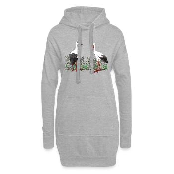 Störche - Hoodie-Kleid - Grau meliert - Vorne