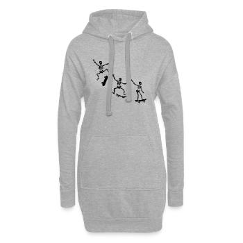 SKELETONS PATINEURS - Sweat-shirt à capuche long Femme - gris chiné - Devant