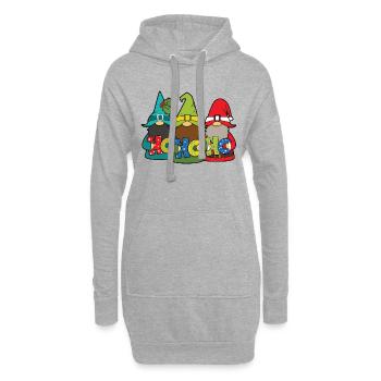 Ho Ho Ho Gnome - Sweat-shirt à capuche long Femme - gris chiné - Devant