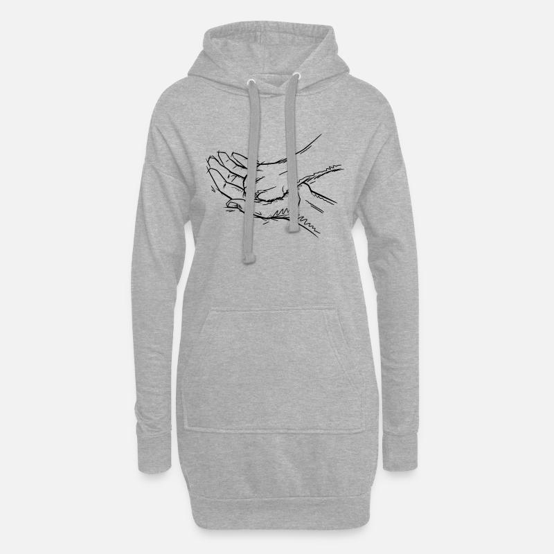 Gib Pfote - Hoodie-Kleid - Grau meliert