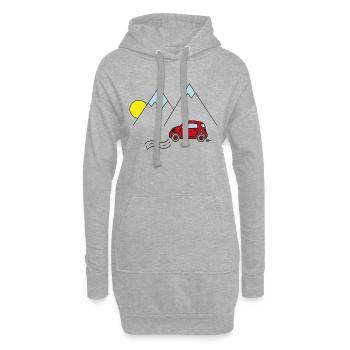Voiture - Sweat-shirt à capuche long Femme - gris chiné - Devant