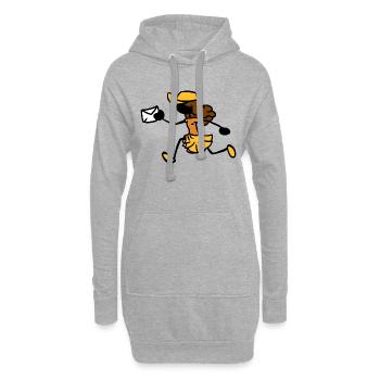 Postbotin Postfrau Kurier - Hoodie-Kleid - Grau meliert - Vorne
