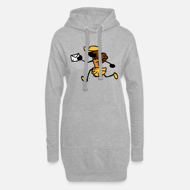 Postbotin Postfrau Kurier - Hoodie-Kleid - Grau meliert