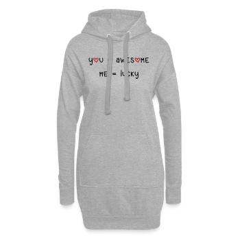 vous êtes génial amour Saint-Valentin en disant police - Sweat-shirt à capuche long Femme - gris chiné - Devant