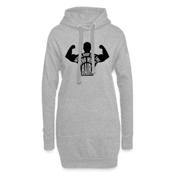 Who Needs Hair Spruch - Hoodie-Kleid - Grau meliert - Vorne