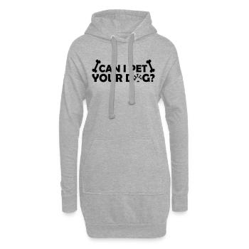 Caressez votre chien en disant - Sweat-shirt à capuche long Femme - gris chiné - Devant