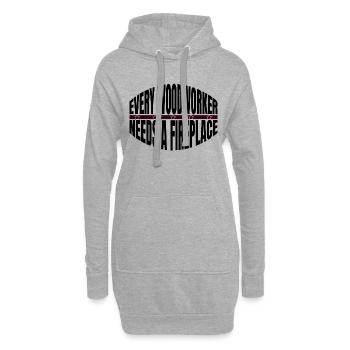 les charpentiers funshirt bois drôle charpentier - Sweat-shirt à capuche long Femme - gris chiné - Devant